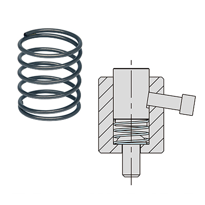 COIL SPRINGS FOR CYLINDRICAL WORK SUPPORTS