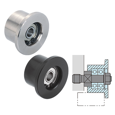 SINGLE-FLANGED GUIDE ROLLERS (DOUBLE BEARINGS)