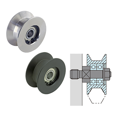 V GROOVE GUIDE ROLLERS (DOUBLE BEARINGS)