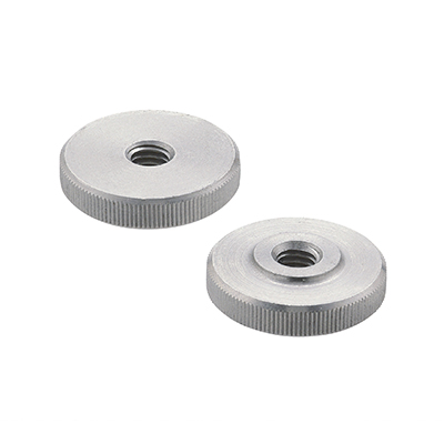 KNURLED FLAT THUMB KNOBS, STAINLESS STEEL